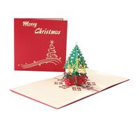 Biglietti di Natale pop-up 2 pezzi biglietto di Natale 3D divertente pop-up biglietto di Natale con busta, set di biglietti di auguri di Natale per la famiglia, gli amici