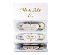 Biglietti di nozze per sposi - buste per matrimonio, biglietti per soldi e contanti, elegante porta soldi, design con fiocco di carta, ricordo pieghevole, biglietto di nozze per familiari, amici