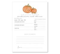 Biglietti di previsione per baby shower, tema zucca, formato A5, confezione da 15, carte da gioco per consigli di nascita
