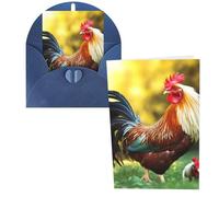 Biglietti di ringraziamento con buste, bellissimo gallo gallina 10,2 x 15,2 cm, set di 1 biglietto di auguri per note personalizzate, biglietti formali per tutte le occasioni, adatti per piccole