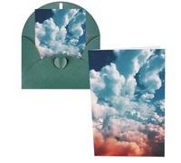 Biglietti di ringraziamento con buste, cielo con nuvole soffici, 10 x 15 cm, set di 1 biglietto di auguri per note personalizzate, biglietti formali per tutte le occasioni, adatti per piccole imprese