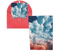 Biglietti di ringraziamento con buste, cielo con nuvole soffici, 10 x 15 cm, set di 1 biglietto di auguri per note personalizzate, biglietti formali per tutte le occasioni, adatti per piccole imprese