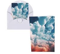 Biglietti di ringraziamento con buste, cielo con nuvole soffici, 10 x 15 cm, set di 1 biglietto di auguri per note personalizzate, biglietti formali per tutte le occasioni, adatti per piccole imprese