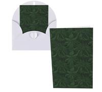 Biglietti di ringraziamento con buste, motivo floreale verde cacciatore con petali 10,2 x 15,2 cm, set di 1 biglietto di auguri per note personalizzate, biglietti formali per tutte le occasioni
