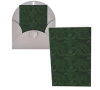 Biglietti di ringraziamento con buste, motivo floreale verde cacciatore con petali 10,2 x 15,2 cm, set di 1 biglietto di auguri per note personalizzate, biglietti formali per tutte le occasioni