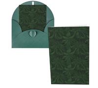 Biglietti di ringraziamento con buste, motivo floreale verde cacciatore con petali 10,2 x 15,2 cm, set di 1 biglietto di auguri per note personalizzate, biglietti formali per tutte le occasioni
