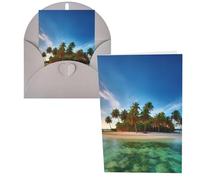 Biglietti di ringraziamento con buste, motivo isole oltremare 10,2 x 15,2 cm, set di 1 biglietto per appunti personalizzati, biglietti formali per tutte le occasioni, adatti per piccole imprese, baby