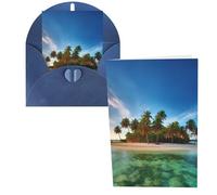 Biglietti di ringraziamento con buste, motivo isole oltremare 10,2 x 15,2 cm, set di 1 biglietto per appunti personalizzati, biglietti formali per tutte le occasioni, adatti per piccole imprese, baby
