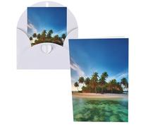 Biglietti di ringraziamento con buste, motivo isole oltremare 10,2 x 15,2 cm, set di 1 biglietto per appunti personalizzati, biglietti formali per tutte le occasioni, adatti per piccole imprese, baby