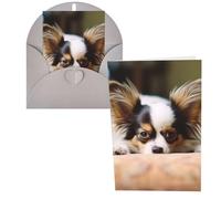 Biglietti di ringraziamento con buste, Papillon sdraiato sulla pancia, 10 x 15 cm, set di 1 biglietto di auguri per appunti personalizzati, biglietti formali per tutte le occasioni, adatti per piccole