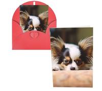 Biglietti di ringraziamento con buste, Papillon sdraiato sulla pancia, 10 x 15 cm, set di 1 biglietto di auguri per appunti personalizzati, biglietti formali per tutte le occasioni, adatti per piccole