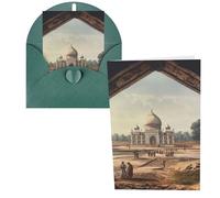 Biglietti di ringraziamento con buste, pittura del sito storico, 10 x 15 cm, set di 1 biglietto di auguri per note personalizzate, biglietti formali per tutte le occasioni, adatti per piccole imprese