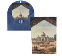 Biglietti di ringraziamento con buste, pittura del sito storico, 10 x 15 cm, set di 1 biglietto di auguri per note personalizzate, biglietti formali per tutte le occasioni, adatti per piccole imprese