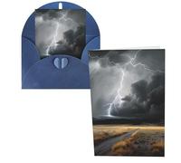 Biglietti di ringraziamento con buste, Thunder Landscape 10,2 x 15,2 cm, set di 1 biglietto di auguri per note personalizzate, biglietti formali per tutte le occasioni, adatti per piccole imprese
