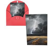 Biglietti di ringraziamento con buste, Thunder Landscape 10,2 x 15,2 cm, set di 1 biglietto di auguri per note personalizzate, biglietti formali per tutte le occasioni, adatti per piccole imprese