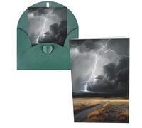 Biglietti di ringraziamento con buste, Thunder Landscape 10,2 x 15,2 cm, set di 1 biglietto di auguri per note personalizzate, biglietti formali per tutte le occasioni, adatti per piccole imprese