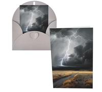 Biglietti di ringraziamento con buste, Thunder Landscape 10,2 x 15,2 cm, set di 1 biglietto di auguri per note personalizzate, biglietti formali per tutte le occasioni, adatti per piccole imprese