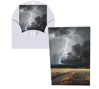 Biglietti di ringraziamento con buste, Thunder Landscape 10,2 x 15,2 cm, set di 1 biglietto di auguri per note personalizzate, biglietti formali per tutte le occasioni, adatti per piccole imprese