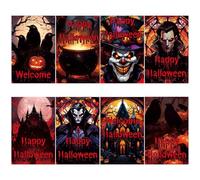 Biglietti di ringraziamento di Halloween, carta da lettere di Halloween, carta di frontiera di Halloween di disegno del vampiro, biglietto di invito per bollettino di vacanza, carta di cancelleria di