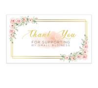 Biglietti di ringraziamento moderni per il 5 compleanno per piccole imprese - Grazie per aver supportato la mia piccola impresa - Design floreal