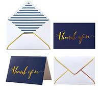 Biglietti di ringraziamento resistenti con buste, confezione da 36 pezzi, con note di ringraziamento dorate, 10 x 15 cm, per baby shower, matrimoni, piccole imprese, laurea, funerale, addio al