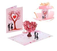 Biglietti di San - Souvenir Romantic Couple Che Danza, Pop-Up 3D, albero dei cuori, con busta e parola, per marito, moglie, matrimonio