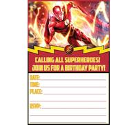 Biglietti d'invito Flash - 20 inviti da compilare per bambini compleanno e festa a tema, 10 x 15 cm, stile cartolina