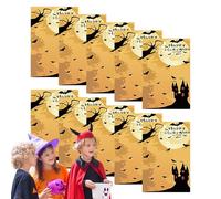 Biglietti d'invito per feste di Halloween - Confezione da 10 biglietti d'auguri con teschi nel design di un castello spaventoso, modelli di invito scrivibili con buste | Ideale per compleanni bambini,