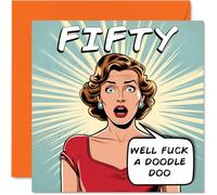 Biglietti divertenti per il 50° compleanno per donne e uomini - Anni dei fumetti - Buon compleanno per papà mamma nonno tata nonna zio zia cugino amico 145mm biglietti di auguri