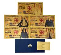 Biglietti Dorati Mangas one piece Naruto Demon Slayer Hunter Titans Jojo Bleach
