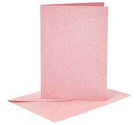 Biglietti e buste, dimensioni biglietto: 10,5 x 15 cm, dimensioni busta: 11,5 x 16,5 cm, rosa, madreperla, 4 set.