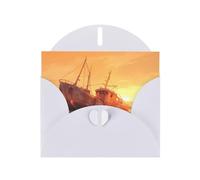 Biglietti e buste vuote con stampa barca sulla spiaggia, 12,7 x 15,2 cm, per inviti di matrimonio, compleanno e tutte le occasioni