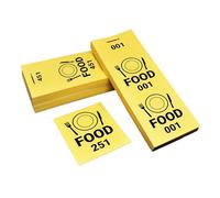 Biglietti Food con matrice Perfetti per le consumazioni, sagre ed eventi. 12x4. Con numerazione progressiva da 001 a 500. (Giallo)