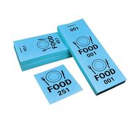 Biglietti Food con matrice Perfetti per le consumazioni, sagre ed eventi. 12x4. Con numerazione progressiva da 001 a 500. (azzurro)