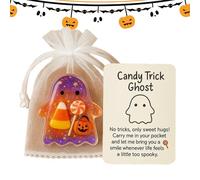 Biglietti Halloween Portafortuna | Biglietti Tascabili a Forma di Fantasma e Fuoco | Ricordo di Consolazione per Bambini Adulti Dipendenti Colleghi | Studenti Laureati Viaggio Casa