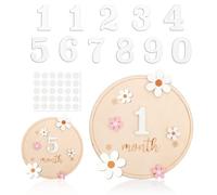 Biglietti mensili per bambini, cerchi in legno con 11 numeri intercambiabili da 15,2 cm, segni per bambini per gravidanza e crescita
