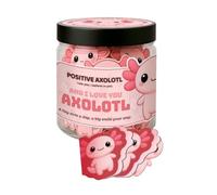 Biglietti motivazionali, set da 60 pezzi, simpatici biglietti per la cura di sé, Axolotl, con messaggio positivo, per donne, donne, ragazze, fidanzata, moglie, compleanno, Natale