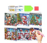 Biglietti natalizi con strass, 6 cartoline glitterate come ricordo