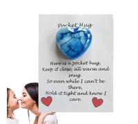 Biglietti per abbracciare il cuore tascabile, piccolo cuore tascabile, biglietti di San Valentino con pietra a forma di cuore, biglietto di scambio per San Valentino, piccolo biglietto di compleanno