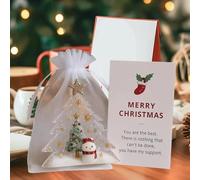 Biglietti per albero di Natale, crea scene acriliche con paesaggi innevati e figure natalizie, biglietti di auguri festivi con albero di neve design per decorazioni stagionali