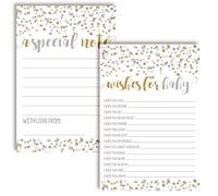 Biglietti per auguri per bambini, motivo "Twinkle Little Star", colore oro e argento, 20, 10,2 x 15,2 cm, ottimo ricordo e divertente attività per baby shower, auguri per ricordi di bambini di ultime generazioni, biglietti da compilare, a doppia faccia