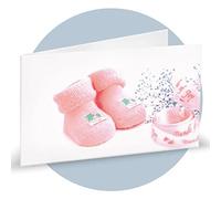 Biglietti per bomboniere, 20 Pezzi, Stampa Personalizzabile, Etichette, targhette, Tag, Nascita, Scarpette Rosa