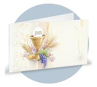 Biglietti per bomboniere, 20 pezzi, stampa personalizzabile, etichette, targhette, tag, prima comunione, calice uva eucarestia spiga