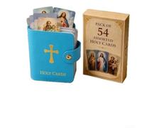 Biglietti per santi cattolici, confezione da 54 pezzi, per devozionali quotidiani (blu)