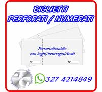 BIGLIETTI PERFORATI/NUMERATI - A COLORI BLOCCHETTO RIFFA LOTTERIA PERSONALIZZATI