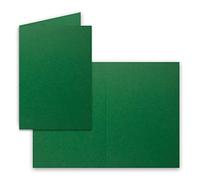 Biglietti pieghevoli B6 - verde scuro, qualità premium - 11,5 x 17 cm - molto stabile - per stampanti. - qualità marca: Neuser colori vivaci. 25 Doppelkarten Dunkel-Grün
