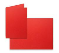 Biglietti pieghevoli DIN A5 - rosso - 100 pezzi - biglietti d'invito - menù - libretto della chiesa - vuoto - 14,8 x 21 cm - FarbenFroh di Gustav Neuser