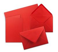 Biglietti pieghevoli rosso - DIN B6 + buste, qualità premium - molto resistente - qualità marca: Neuser colori vivaci B6 rosso