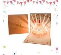Biglietti pop-up 3D, con musica e luce, decorazione per festeggiare sorella, figlia, bambini, marito, donne, uomini