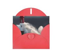 Biglietti regalo con stampa faro in tempesta, biglietti di compleanno unisex, biglietti di ringraziamento con buste
